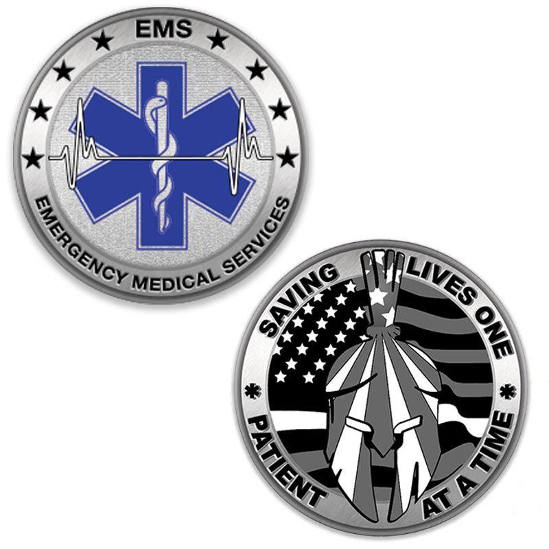 EMS Thin White Line Challenge Coin