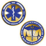 Thin White Line Challenge Coin - "Most People Stay In to Save Their Own Life, We Go Out to Save Others"