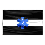 EMS - Thin White Line Star of Life Flag